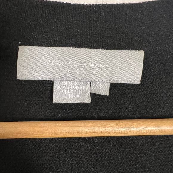 Alexander Wang Tricot Black Cashmere Cardigan Sweater Size S - Picture 8 of 8